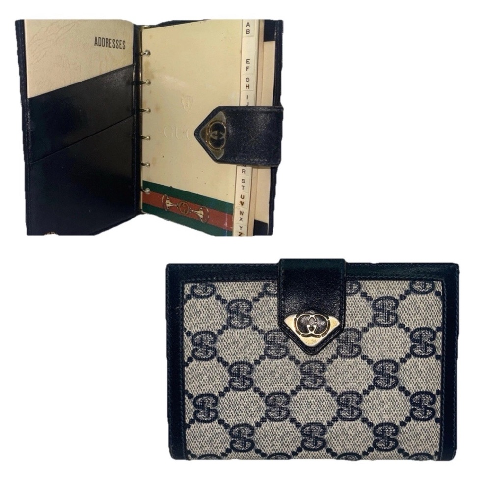 Vintage Gucci Monogram GG Agenda Wallet + Original Filler Paper